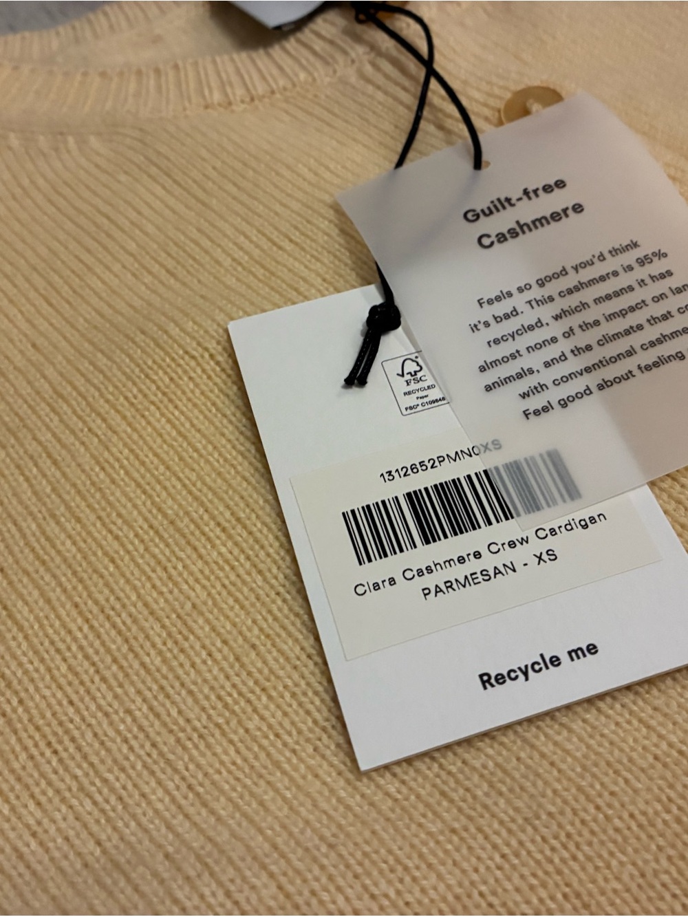 Brand New Reformation Clara Cashmere Crew Cardigan - Picture 2 of 2